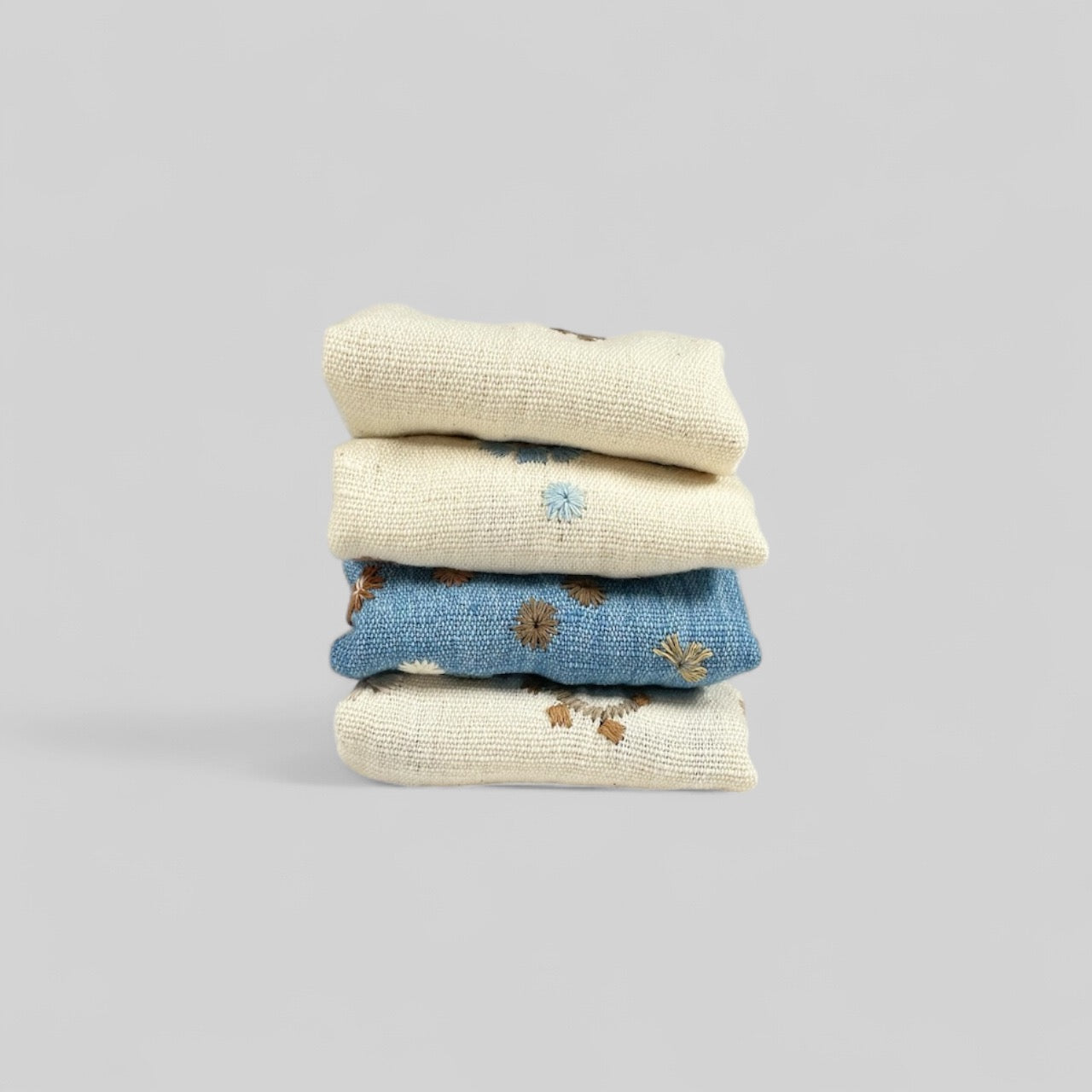 Embroidered Scarf - Floral White