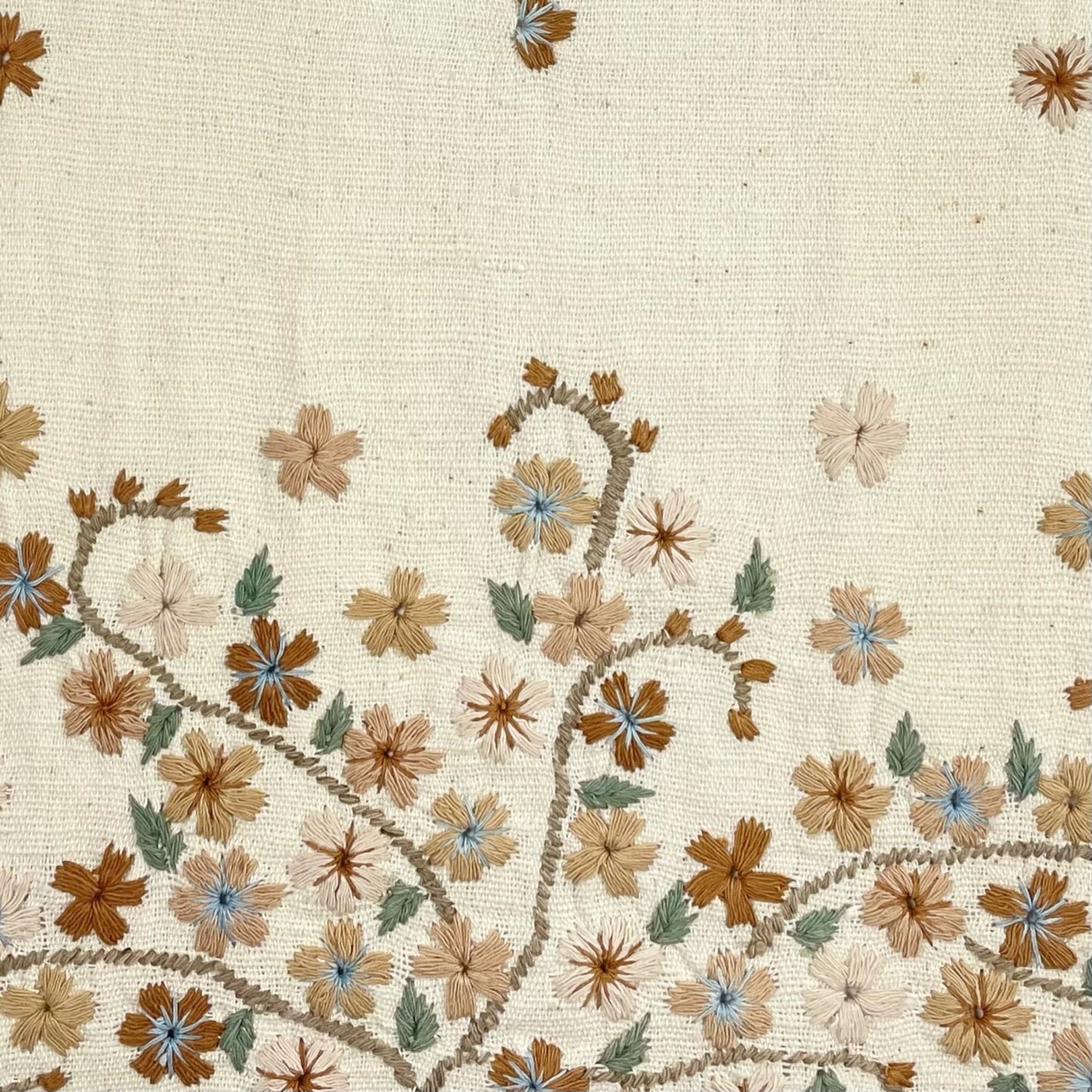 Embroidered Scarf - Floral White